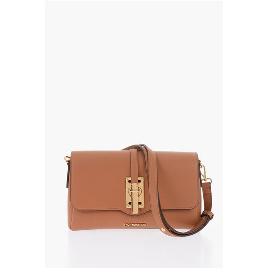 LOVE Faux Leather Shoulder Bag with Golden Details