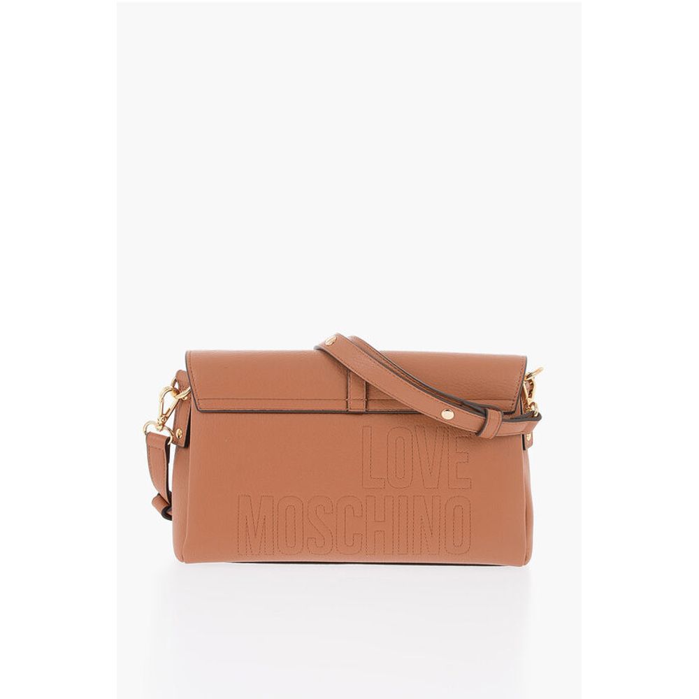 LOVE Faux Leather Shoulder Bag with Golden Details