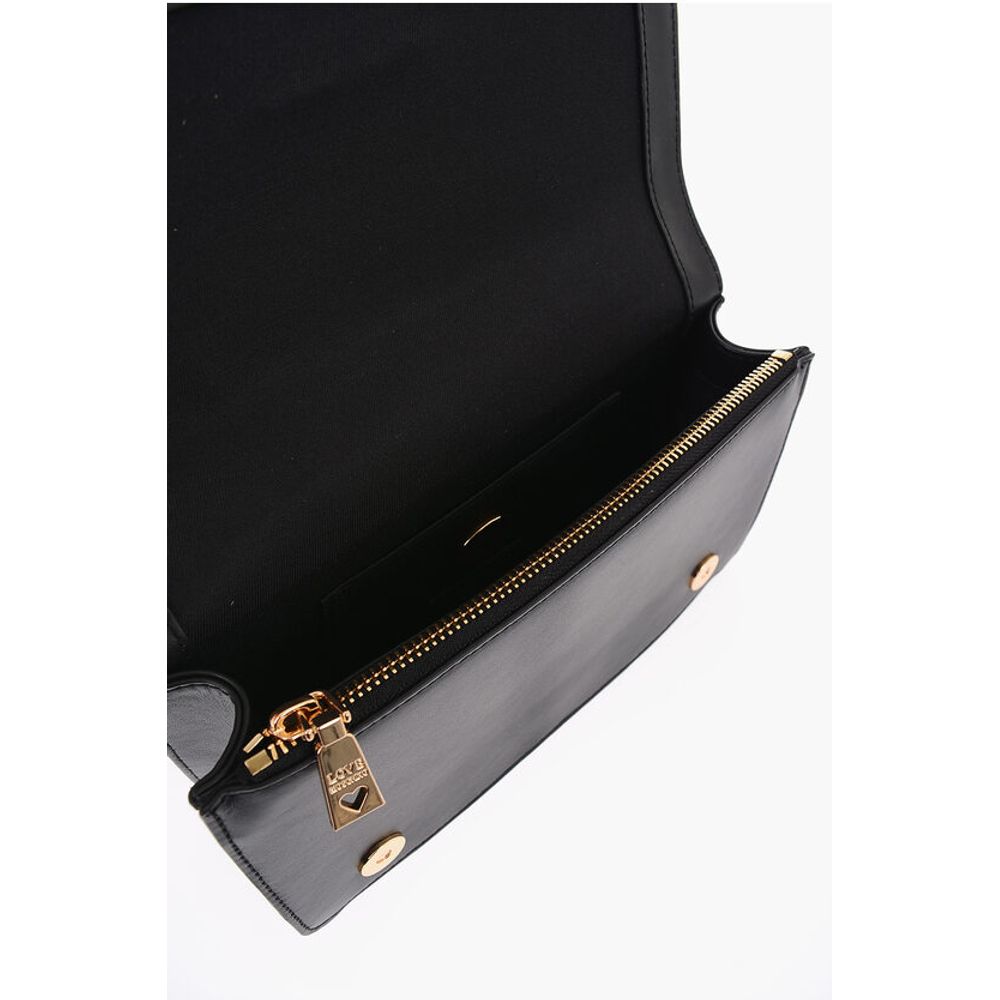 LOVE Leather Bag with Double Gold Heart Decoration