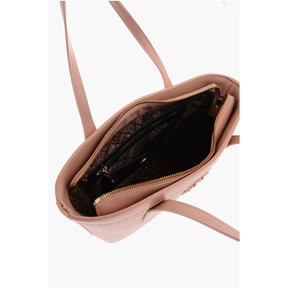 LOVE Faux Leather VALENTINA Tote Bag with All-Over Hearts