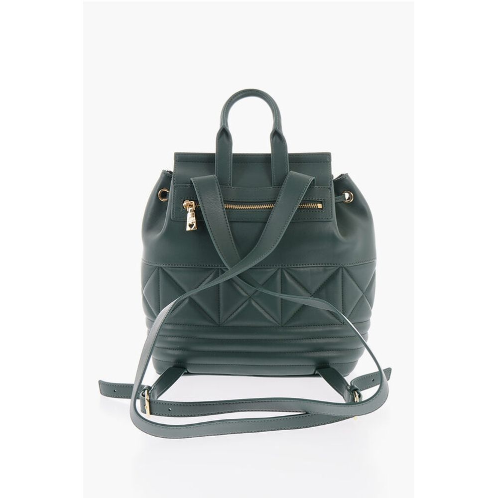 LOVE Quilted Faux Leather Backpack with Metal Golden Logo