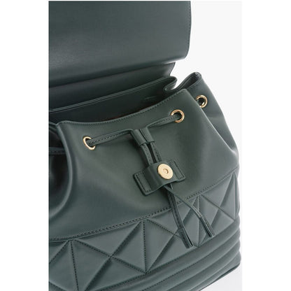 LOVE Quilted Faux Leather Backpack with Metal Golden Logo