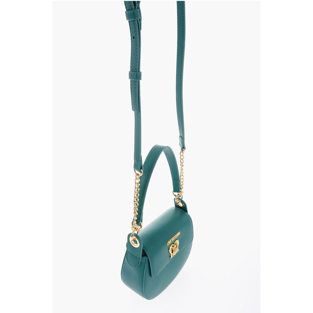 LOVE Faux Leather Saddle Bag with Turn Lock Closure