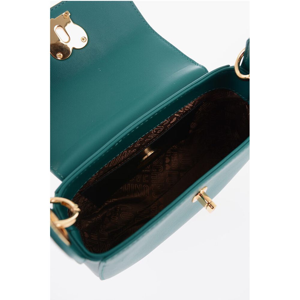 LOVE Faux Leather Saddle Bag with Turn Lock Closure