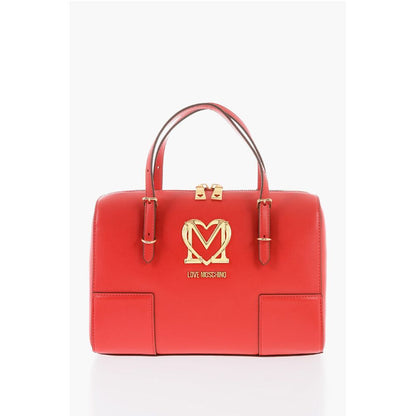 LOVE Faux Leather Handbag with Metal Golden Logo