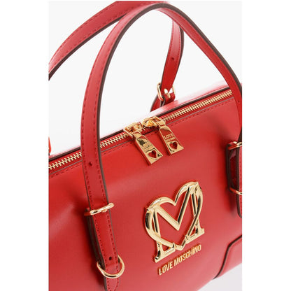 LOVE Faux Leather Handbag with Metal Golden Logo