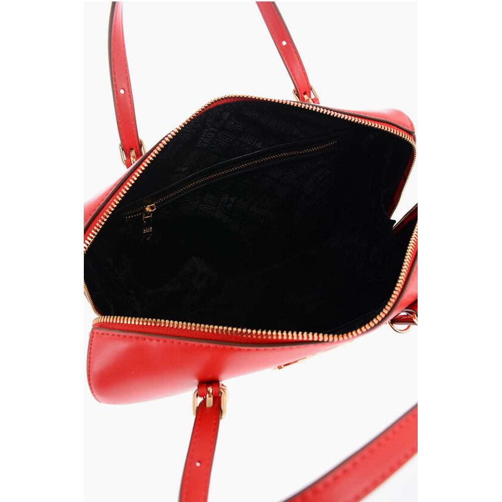LOVE Faux Leather Handbag with Metal Golden Logo