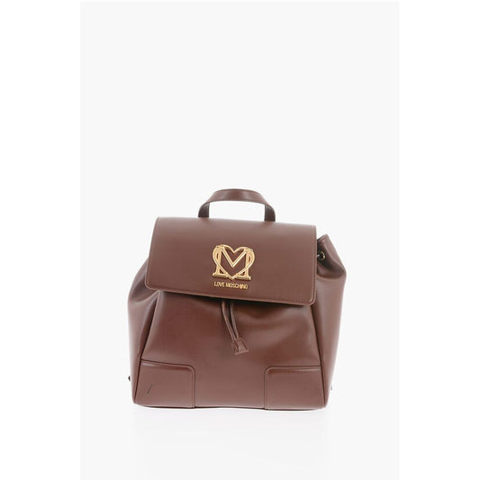 LOVE Faux Leather Backpack with Golden Logo