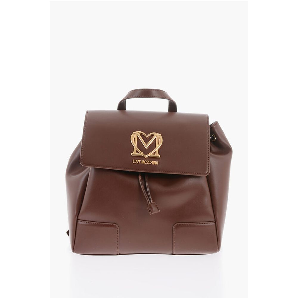 LOVE Faux Leather Backpack with Golden Logo