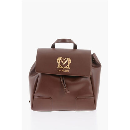 LOVE Faux Leather Backpack with Golden Logo