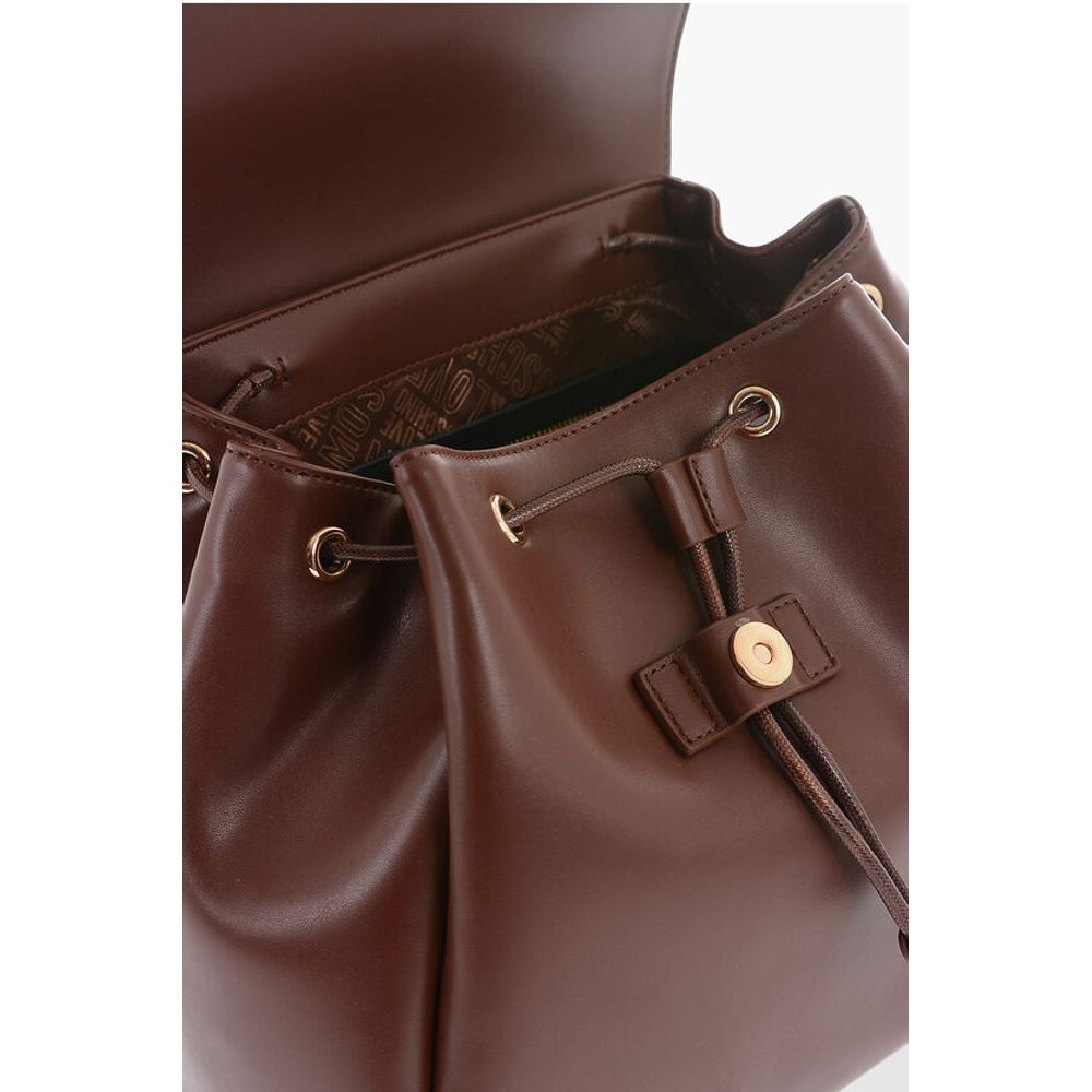 LOVE Faux Leather Backpack with Golden Logo