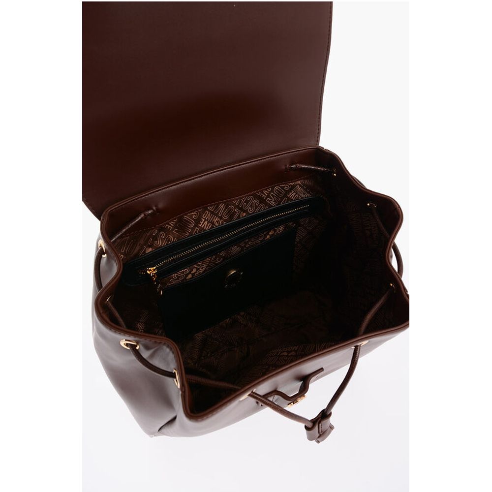 LOVE Faux Leather Backpack with Golden Logo