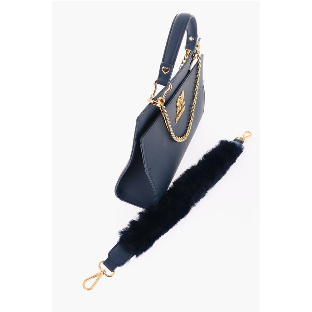 LOVE Solid Color bag with Removable Faux Fur Handle