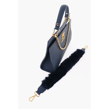 LOVE Solid Color bag with Removable Faux Fur Handle