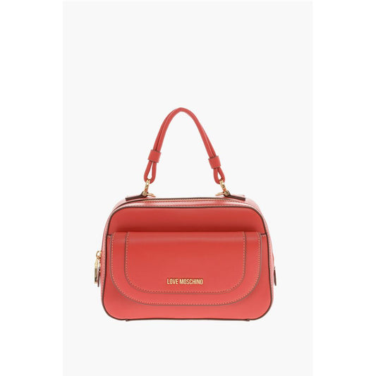 LOVE Faux Leather Handbag with Visible Stitching