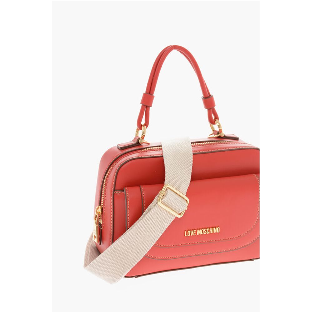 LOVE Faux Leather Handbag with Visible Stitching