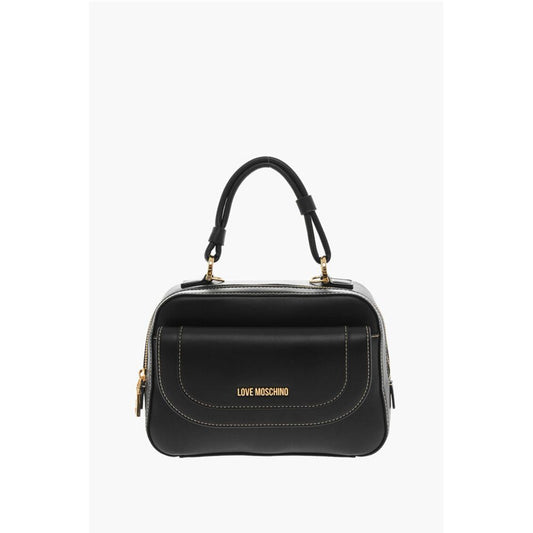 LOVE Faux Leather Handbag with Visible Stitching
