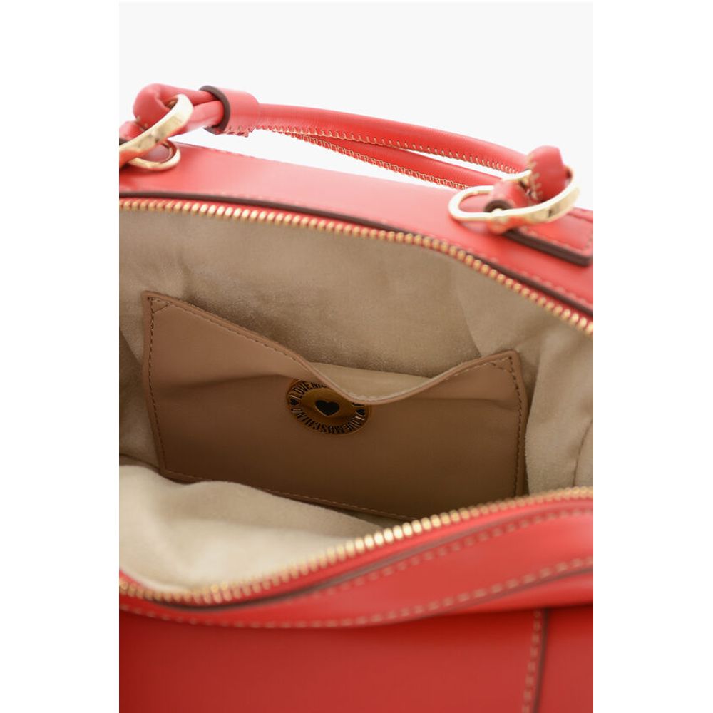 LOVE Faux Leather Handbag with Visible Stitching