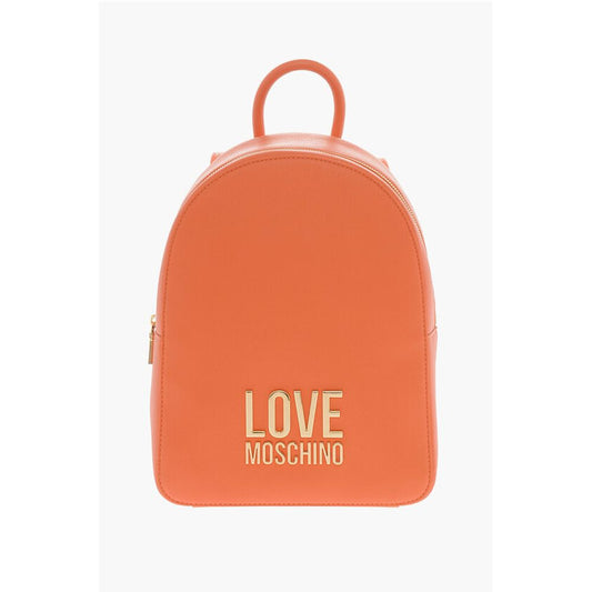 LOVE Textured Faux Leather Backpack with Golden Logo