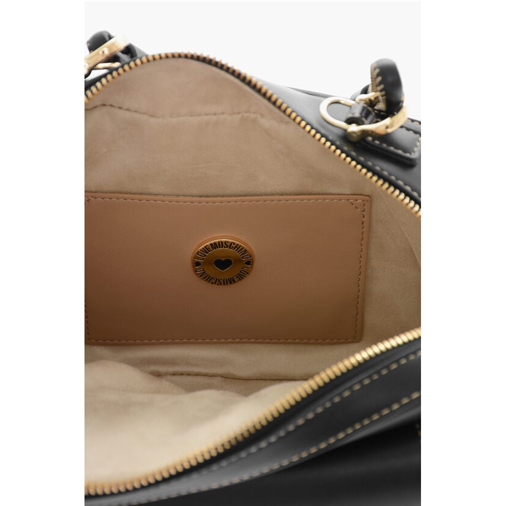 LOVE Faux Leather Handbag with Visible Stitching