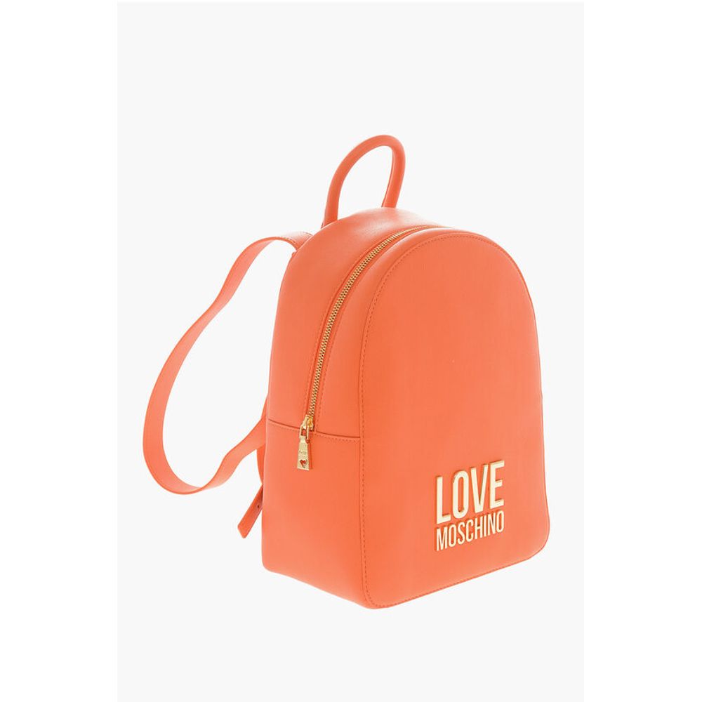 LOVE Textured Faux Leather Backpack with Golden Logo