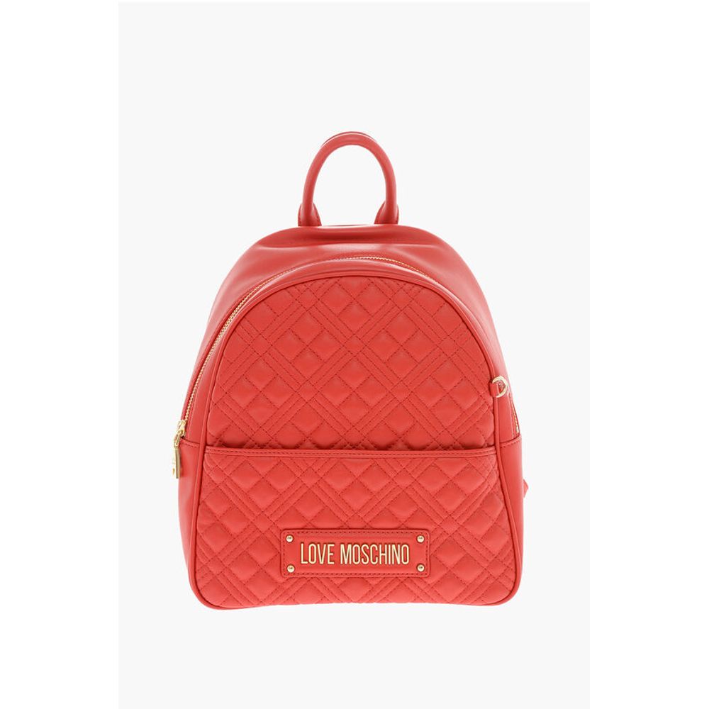 LOVE Quilted Faux Leather Backpack with Matched Pouch