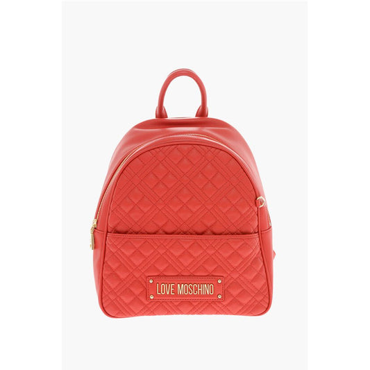 LOVE Quilted Faux Leather Backpack with Matched Pouch