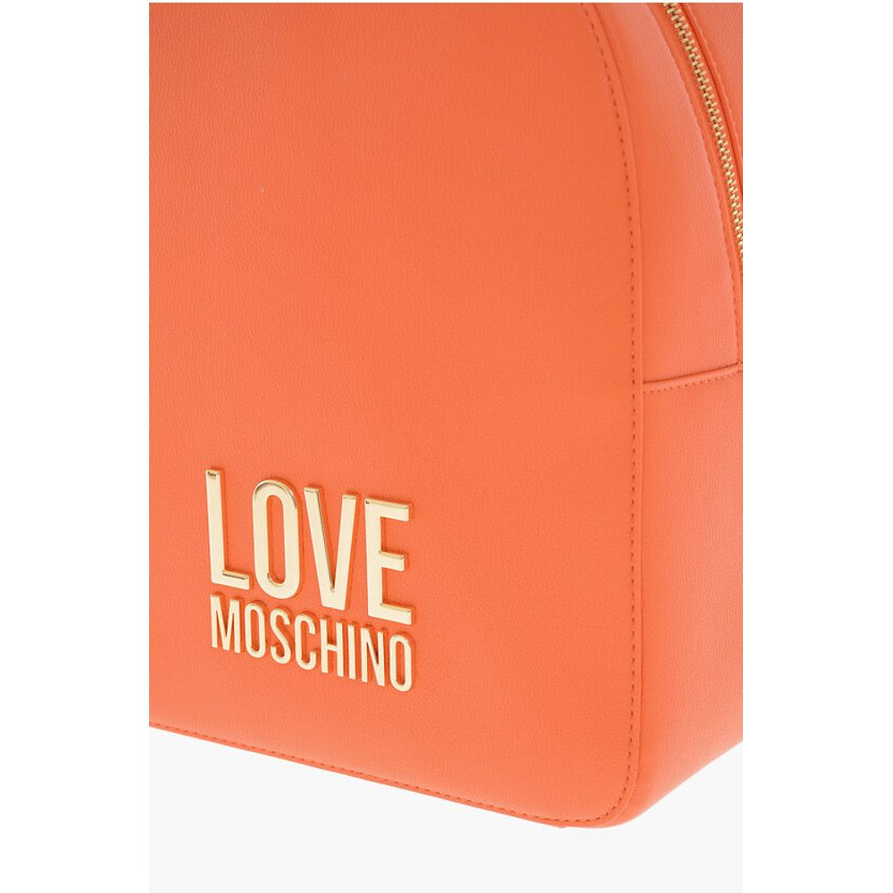 LOVE Textured Faux Leather Backpack with Golden Logo