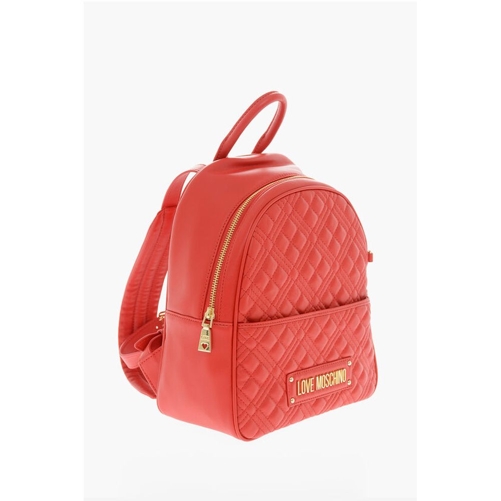 LOVE Quilted Faux Leather Backpack with Matched Pouch