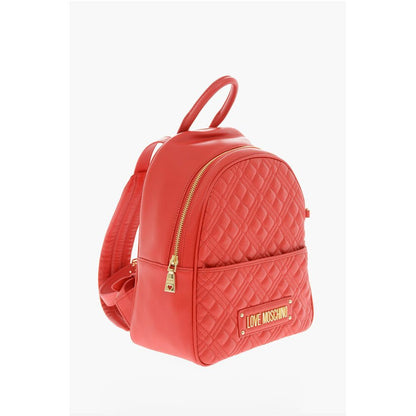 LOVE Quilted Faux Leather Backpack with Matched Pouch