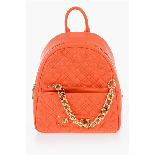 LOVE Quilted Faux Leather Backpack with Matched Pouch