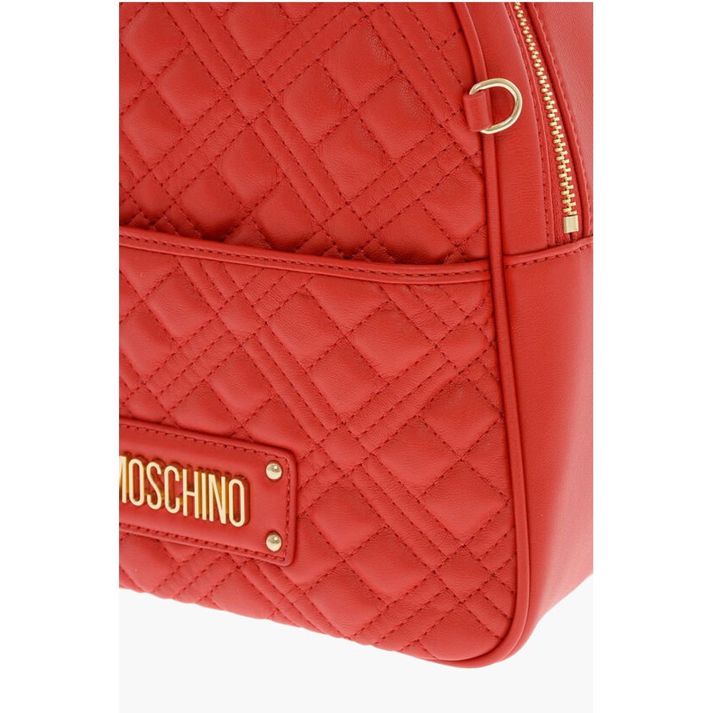 LOVE Quilted Faux Leather Backpack with Matched Pouch