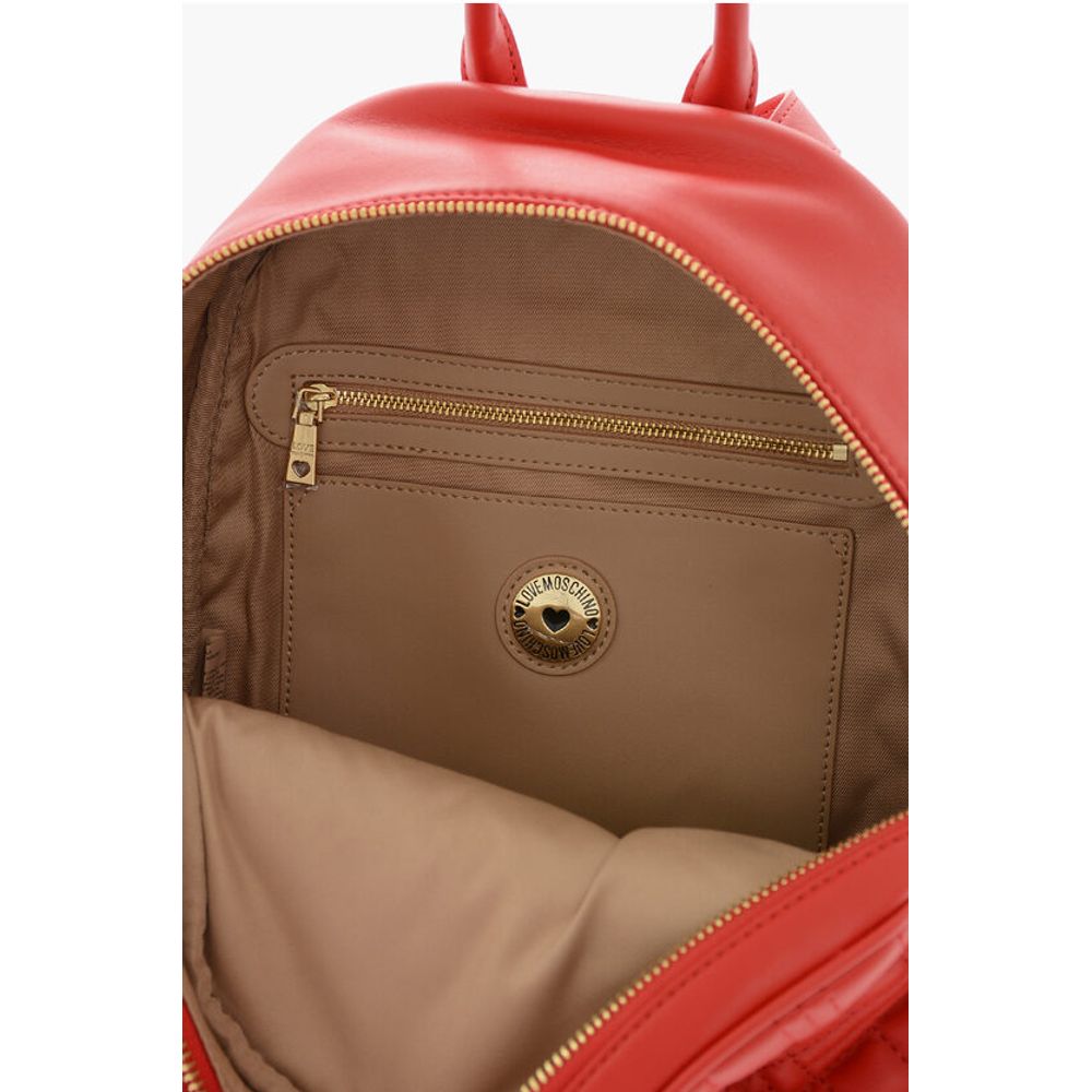 LOVE Quilted Faux Leather Backpack with Matched Pouch