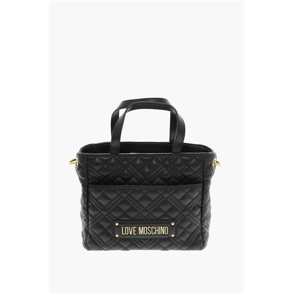 LOVE Quilted Faux Leather Handbag with Golden Chain