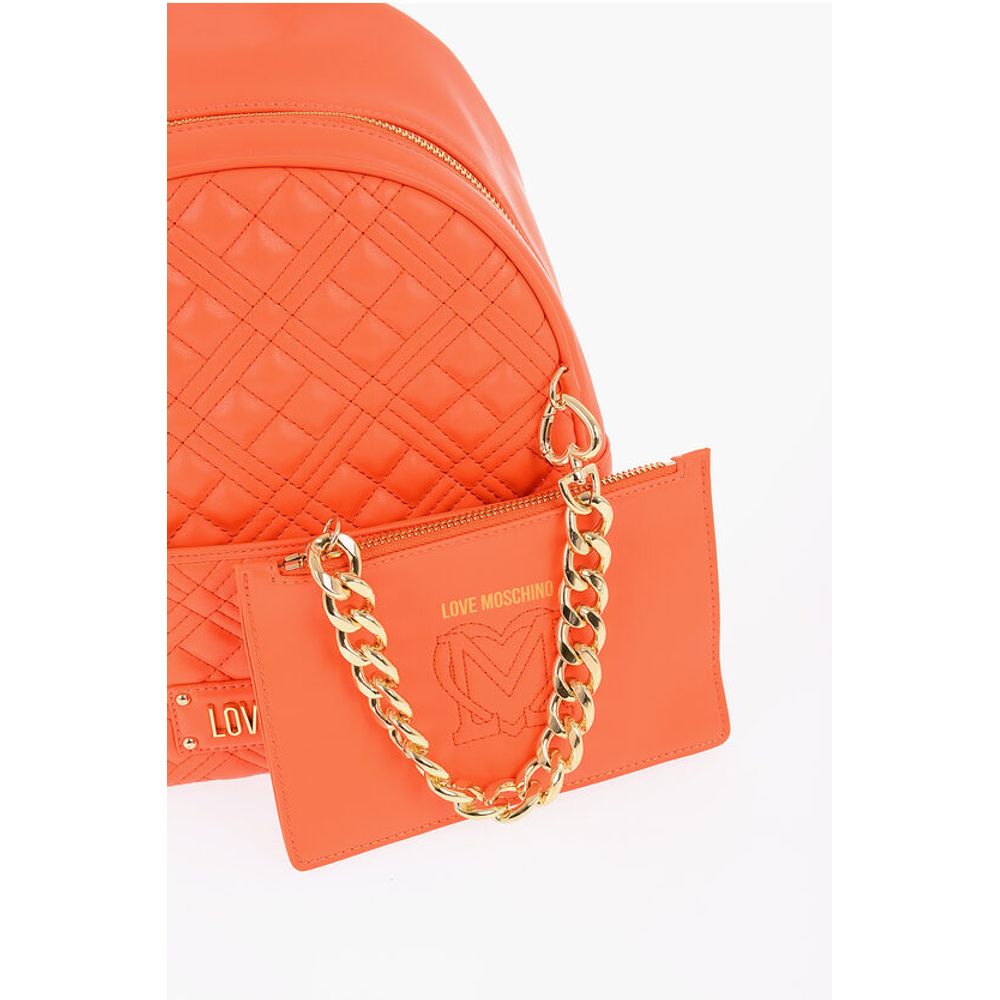 LOVE Quilted Faux Leather Backpack with Matched Pouch
