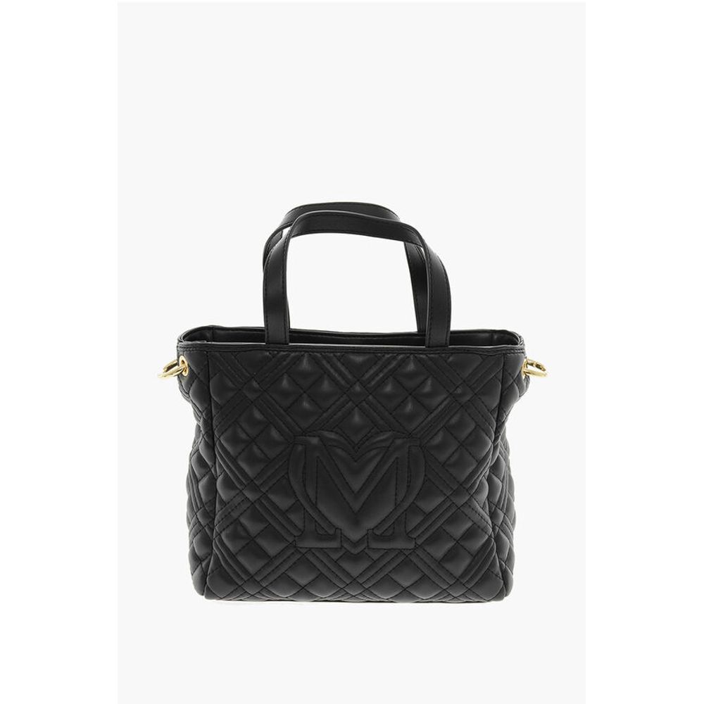 LOVE Quilted Faux Leather Handbag with Golden Chain
