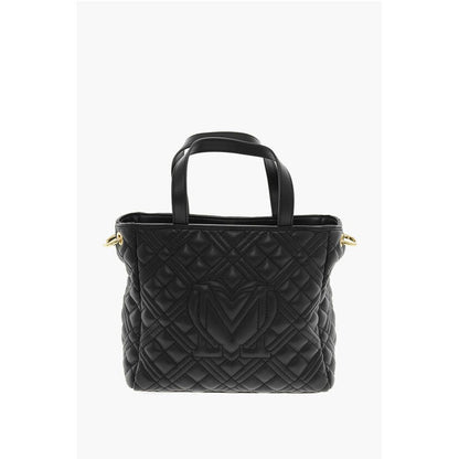 LOVE Quilted Faux Leather Handbag with Golden Chain