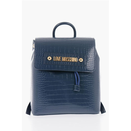 LOVE Crocodile Effect Faux Leather Backpack