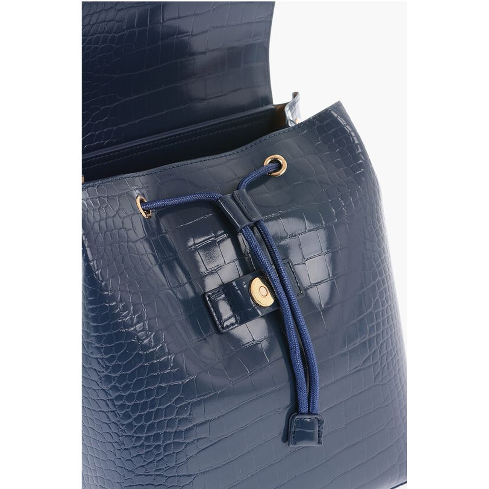 LOVE Crocodile Effect Faux Leather Backpack