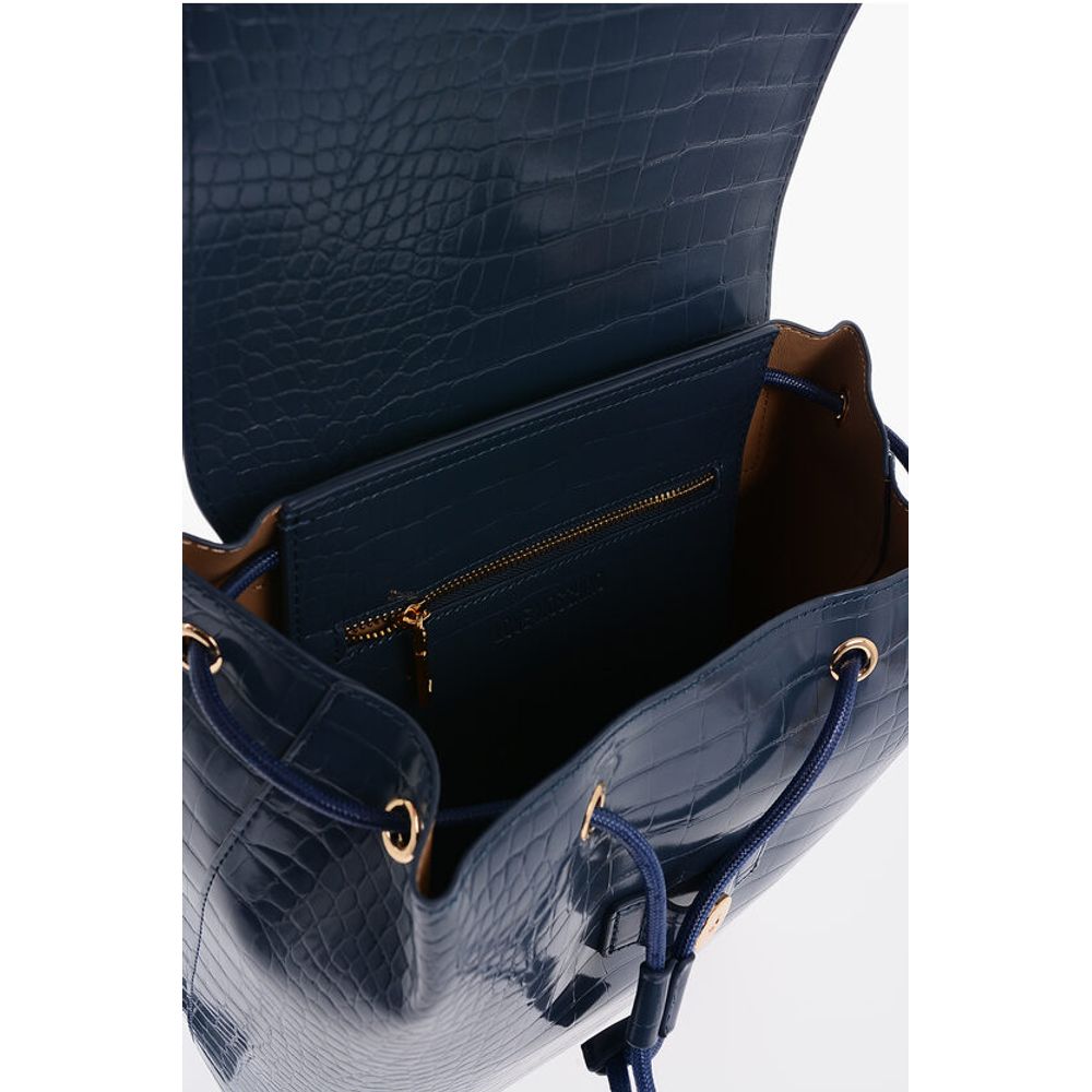 LOVE Crocodile Effect Faux Leather Backpack