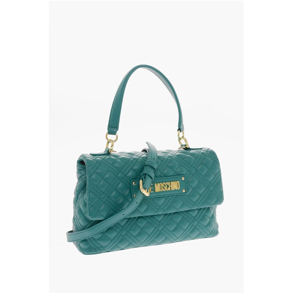 LOVE Faux Leather Quilted Bag with Magnetic Closure