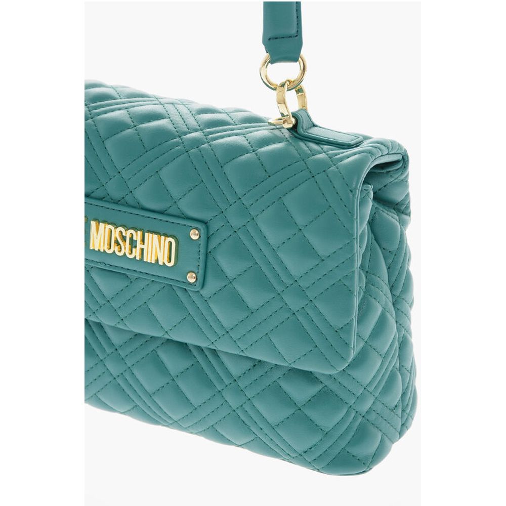 LOVE Faux Leather Quilted Bag with Magnetic Closure
