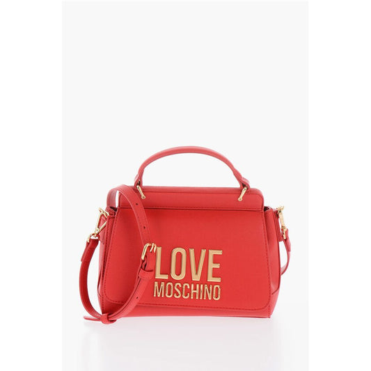 LOVE Faux Leather Shoulder Bag with Golden Maxi Logo
