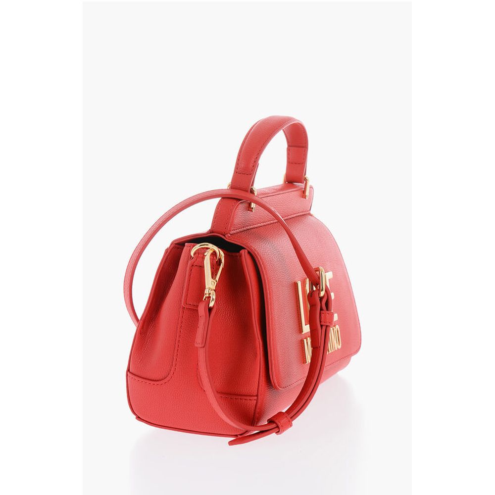 LOVE Faux Leather Shoulder Bag with Golden Maxi Logo