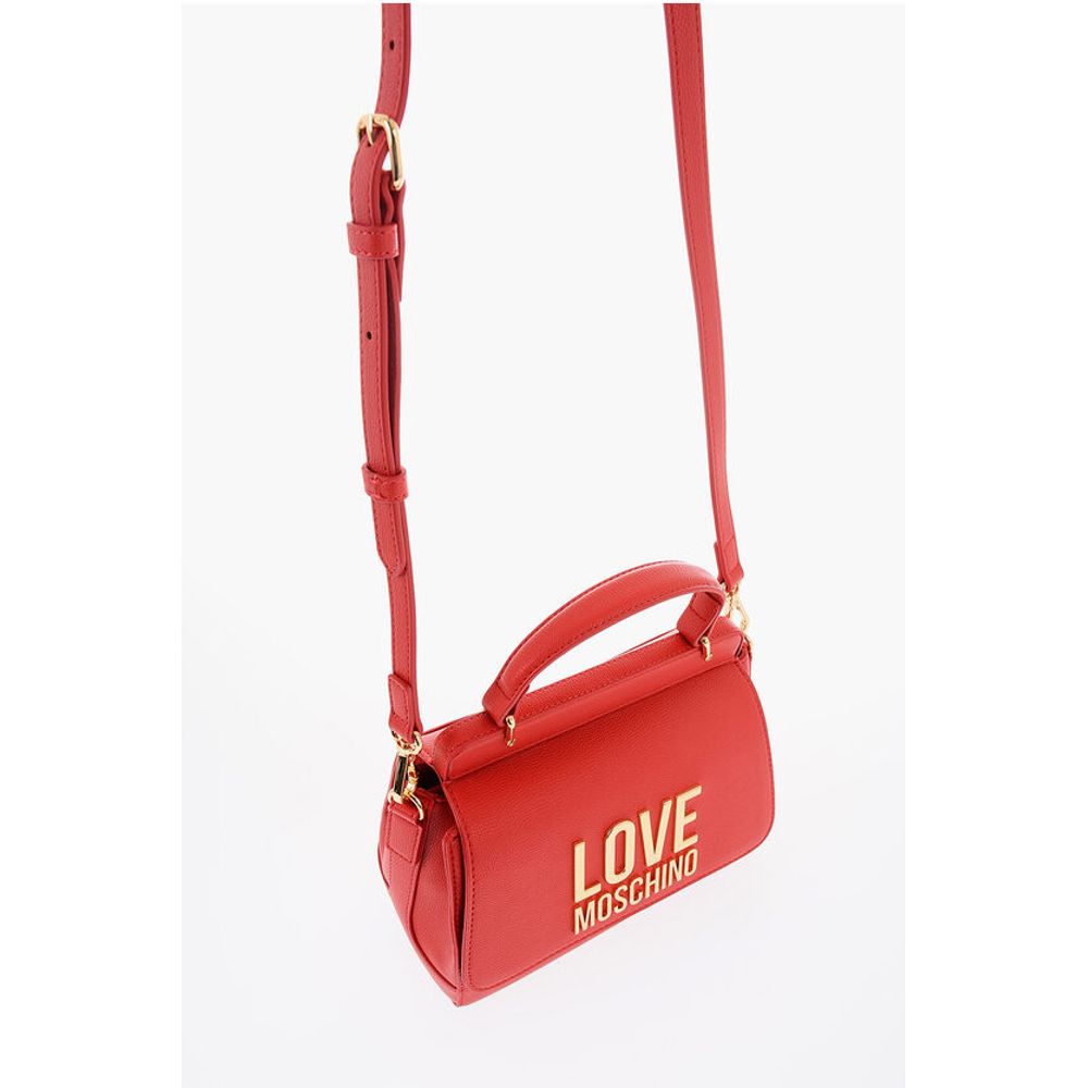 LOVE Faux Leather Shoulder Bag with Golden Maxi Logo