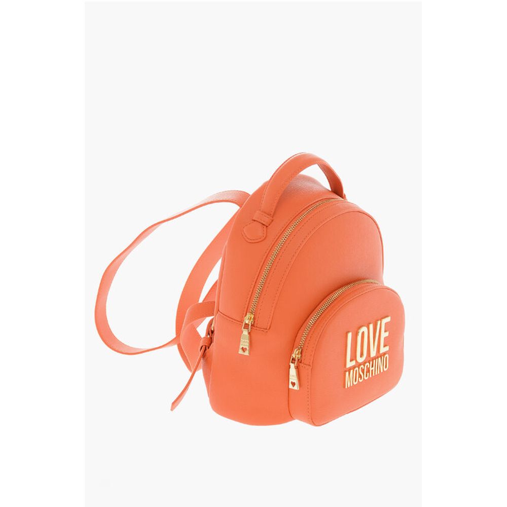 LOVE Faux Leather Backpack with Golden Logo