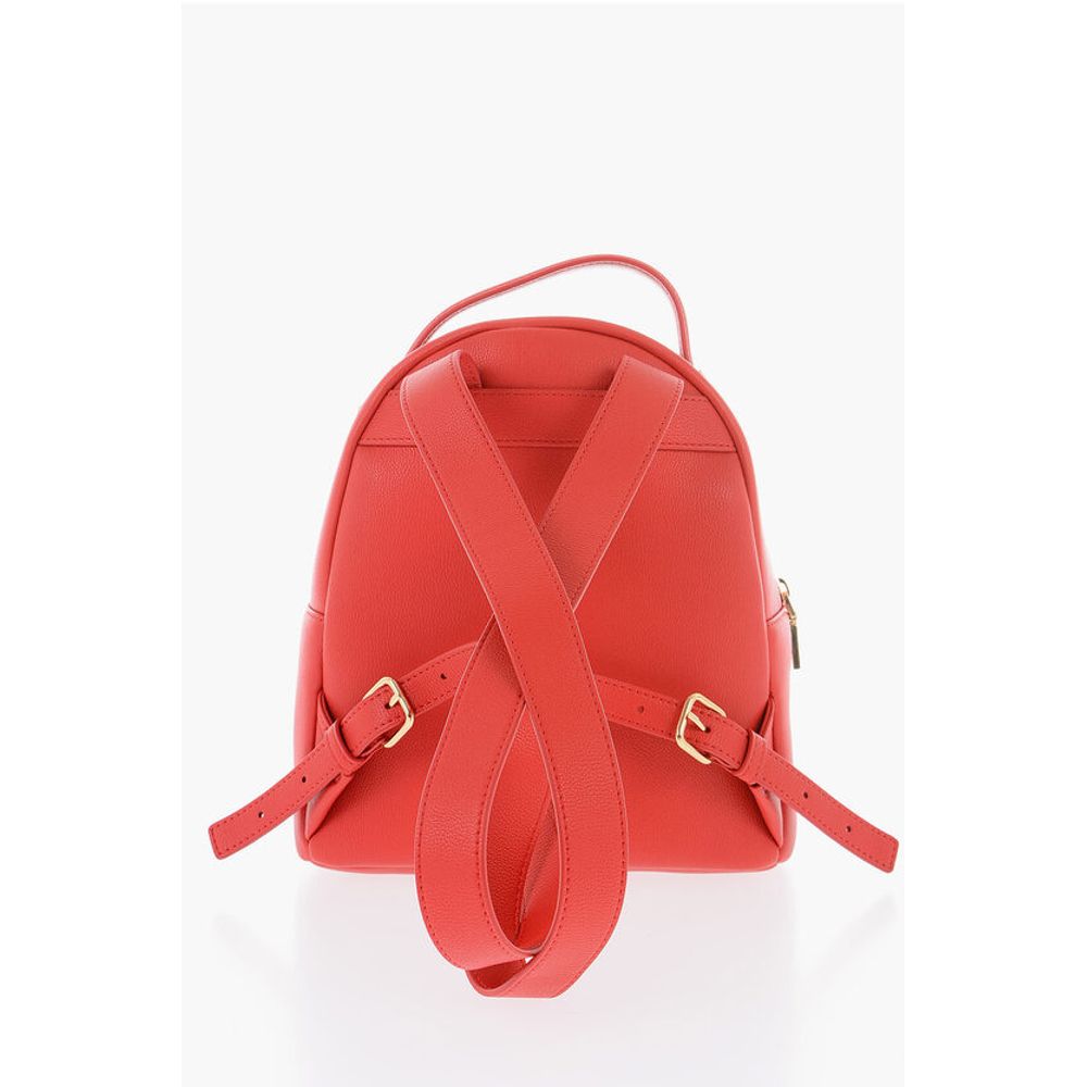 LOVE Faux Leather Backpack with with Golden Logo-Plaque