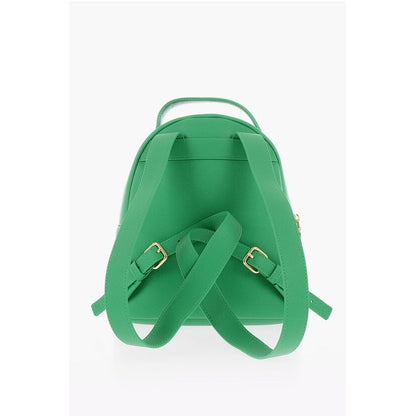 LOVE Solid Color Faux Leather Backpack with Golden Logo
