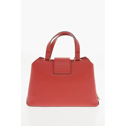 LOVE Textured Faux Leather Tote Bag with Golden Front Clamp