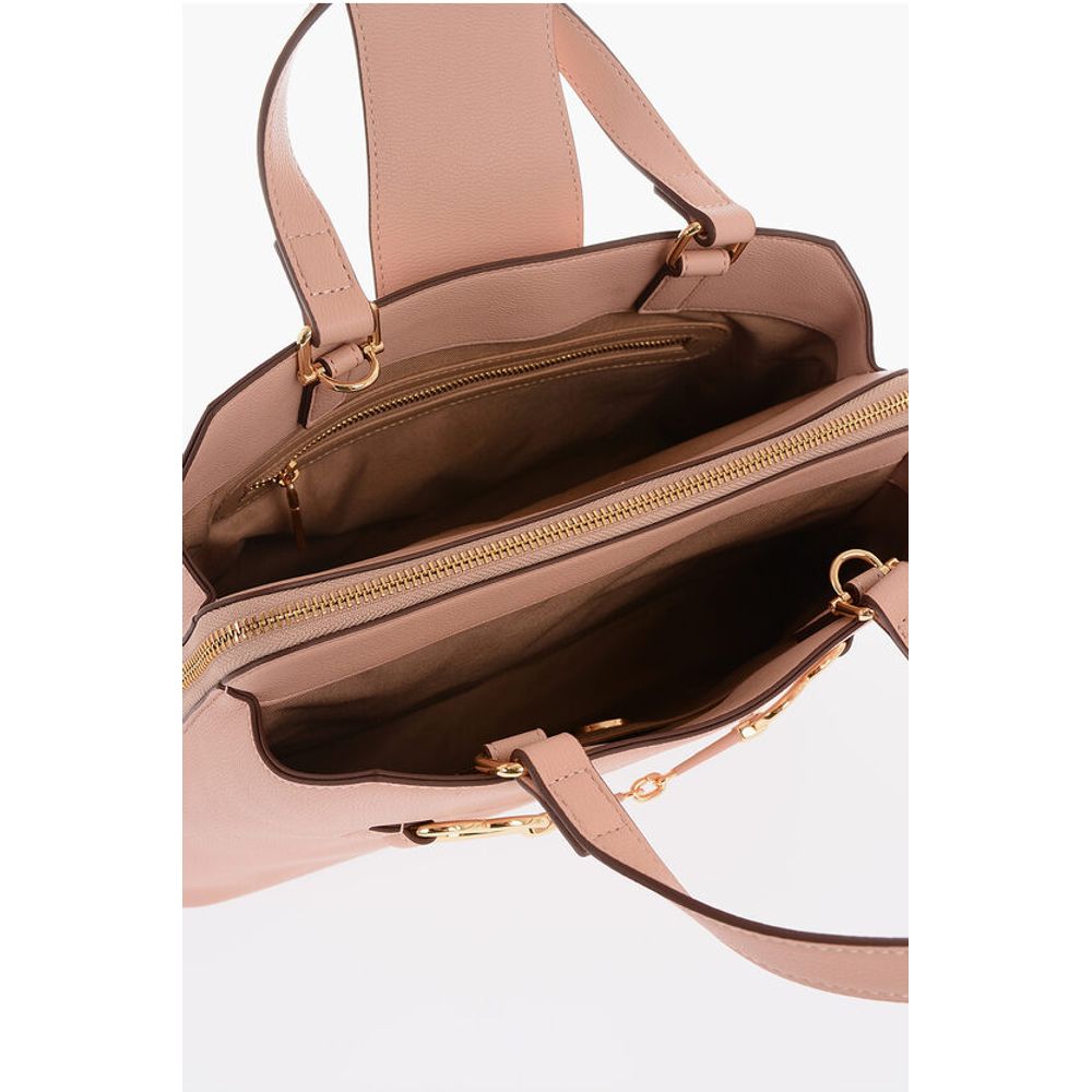 LOVE Textured Faux Leather Tote Bag with Maxi Golden Heart C